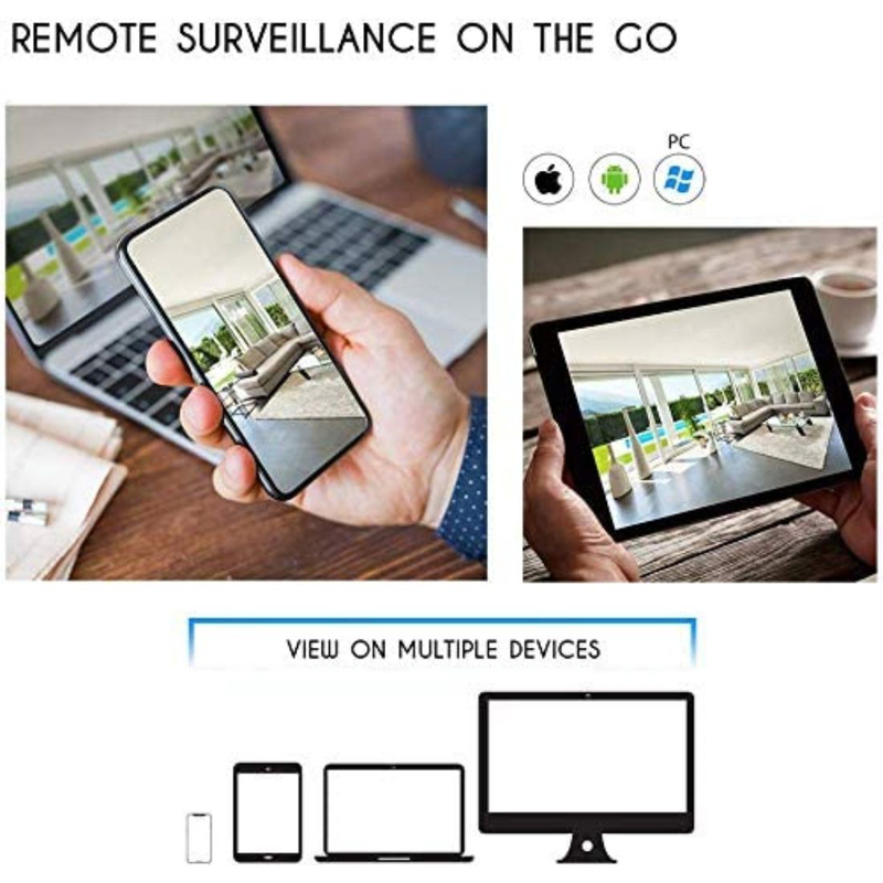 UK Plus DIY 1080p 4CH Security Surveillance Camera Kit, with 4 x Outdoor Bullet Camera and 1TB Hard Drive, White