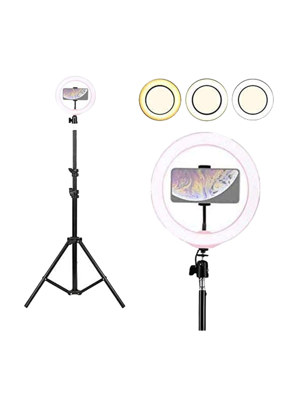 UK Plus 10 inch Selfie Ring Light with Tripod Stand for Smartphones, 60cm, Black