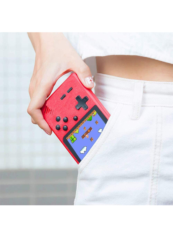 UK Plus Retro Pocket Mini Handheld Game Console, With Built-in 400 Classic Games, Red
