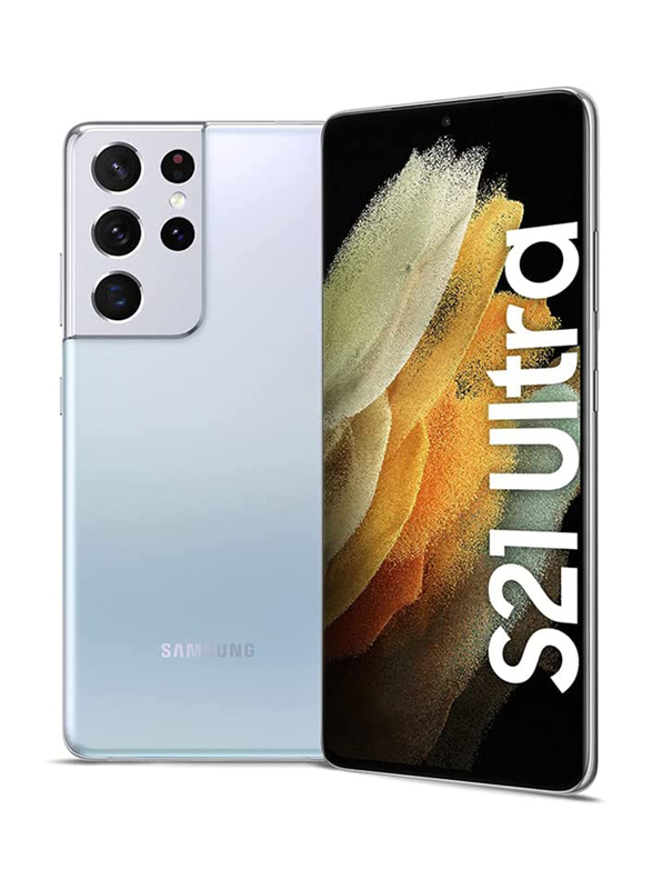 Samsung Galaxy S21 Ultra 256GB Phantom Silver, 12GB RAM, 5G, Dual Sim Smartphone, Middle East Version