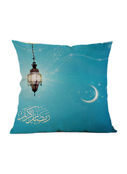 Ameteer Fashion Festive Moon & Lamp Design Pillow Cover, Sea Green/Blue