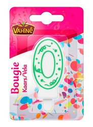 Vahine Number 0 Birthday Candles, 30g, White/Green