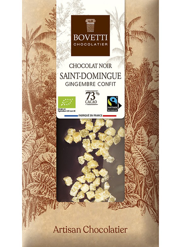 

Bovetti Organic Dark Chocolate With Candied Ginger, 100g