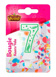 Vahine Number 7 Birthday Candles, 30g, White/Green