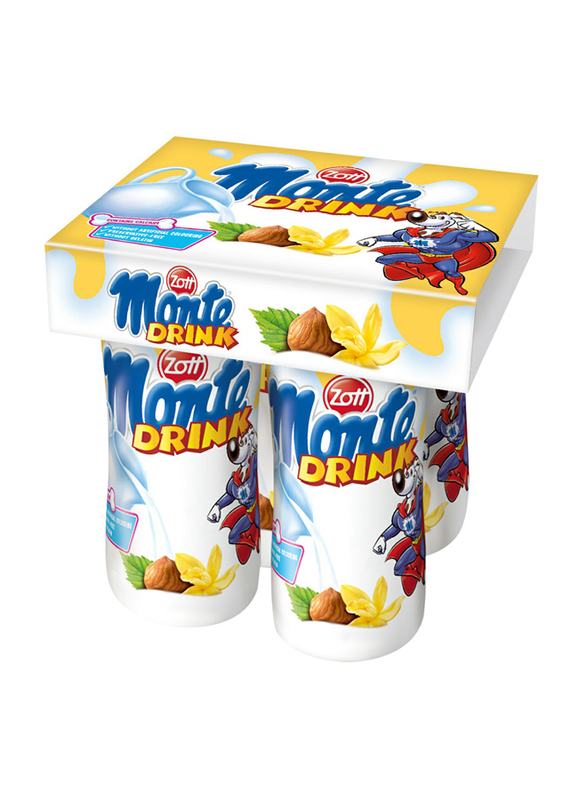 Zott Monte Vanilla Milk Drink, 4 Bottles x 95ml