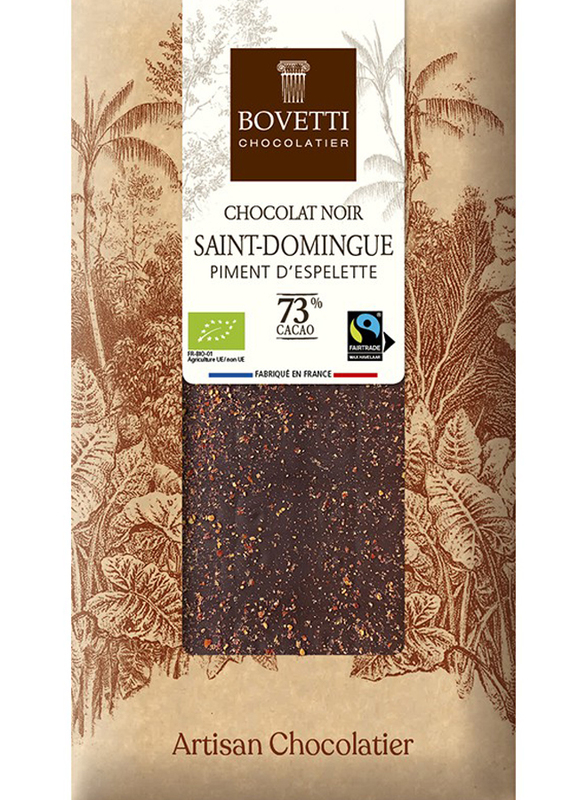 

Bovetti Organic Dark Chocolate With Espelette Pepper , 100g