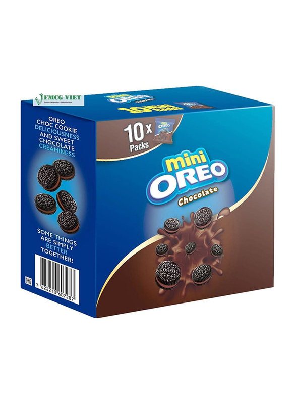 Oreo Chocolate Flavored Mini Biscuits, 10 Pouch x 20.4g