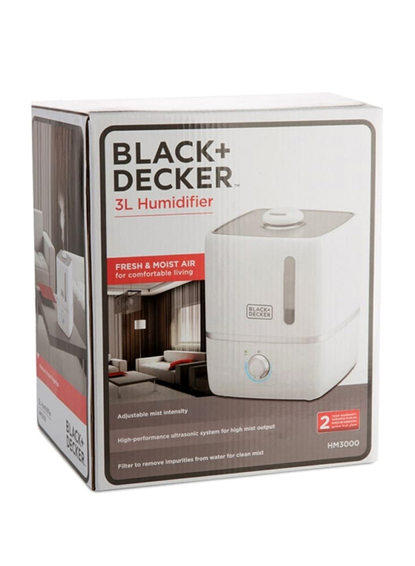 Black+Decker 3L Air Humidifier, HM3000, White