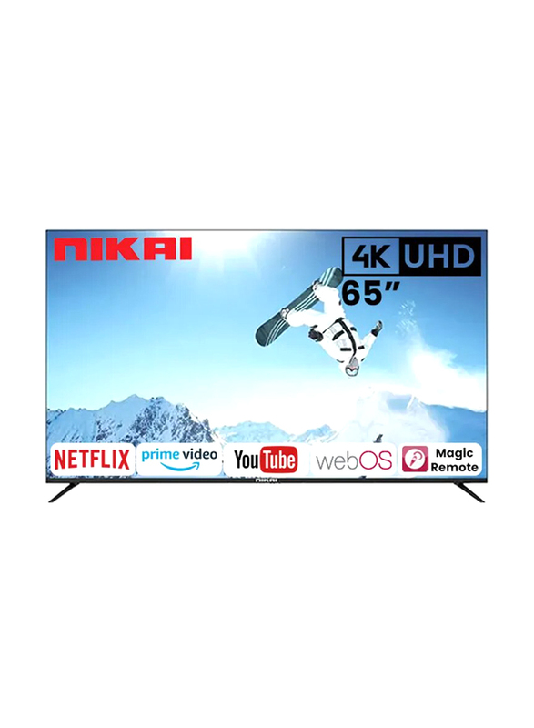 

Nikai 65-inch Platinum Series Flat 4K Ultra HD LED Smart TV with WEBOS Operating System, NIK65MEU4STN, Grey