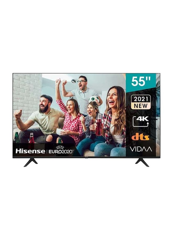Hisense 55-inch Flat 4K Ultra HD LED Smart TV, 55A61G, Black