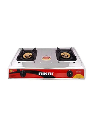 Nikai Stainless Steel Cooking Range Gas Stove, NG842SFN, Silver/Black