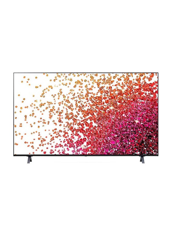LG 55-inch NANO75 Series Flat 4K Active HDR LED Smart TV, 55NANO75VPA.FU, Black