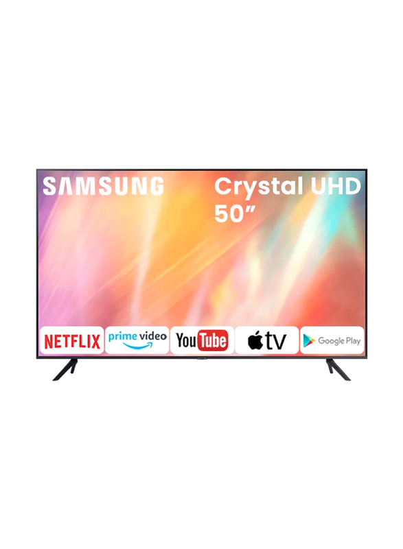 Samsung 50-inch Crystal Flat 4K Ultra HD LED Smart TV, UA50AU7000UXZN, Titan Grey