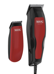 Wahl Home Pro 100 Hair Clipper + Trimmer Combo, Red/Black
