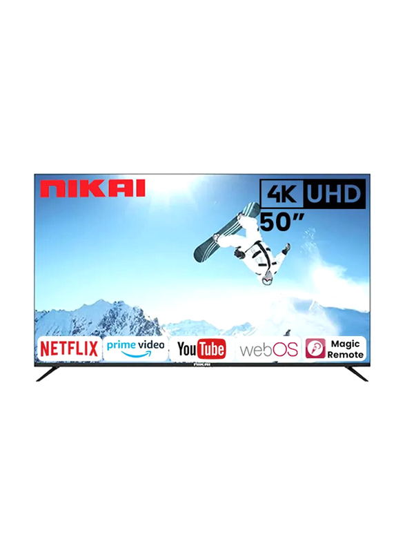 

Nikai 50-inch Platinum Series Flat 4K Ultra HD LED Smart TV with Webos Operating System, NIK50MEU4STN, Grey