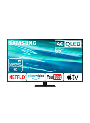 Samsung 55-inch Flat 4K Quantum HDR QLED Smart TV, QA55Q80AAUXZN, Black