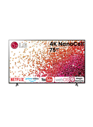 LG 75-Inch NanoCell Series 4K Ultra HD LED Smart TV with Active HDR, WebOS Smart ThinQ AI, 75NANO75VPA, Black