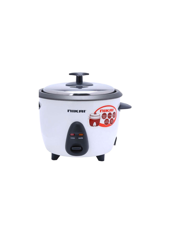 Nikai 1L Rice Cooker, 400W, NR701A, White