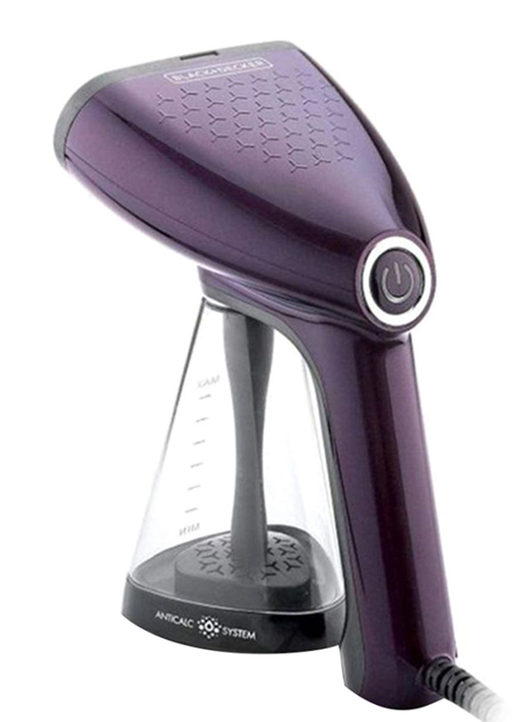 Black+Decker Handheld Portable Garment Steamer, 1500W, HST1500, Black/Clear