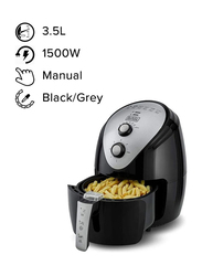 Black+Decker 3.5L Manual Aerofry Air Fryer with Rapid Air Convection Technology, 1500W, AF150-B5, Black/Grey