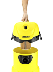 Karcher WD3 Wet & Dry Multi-Purpose Vacuum Cleaner Kit, 17L, 1000W, Yellow/Black
