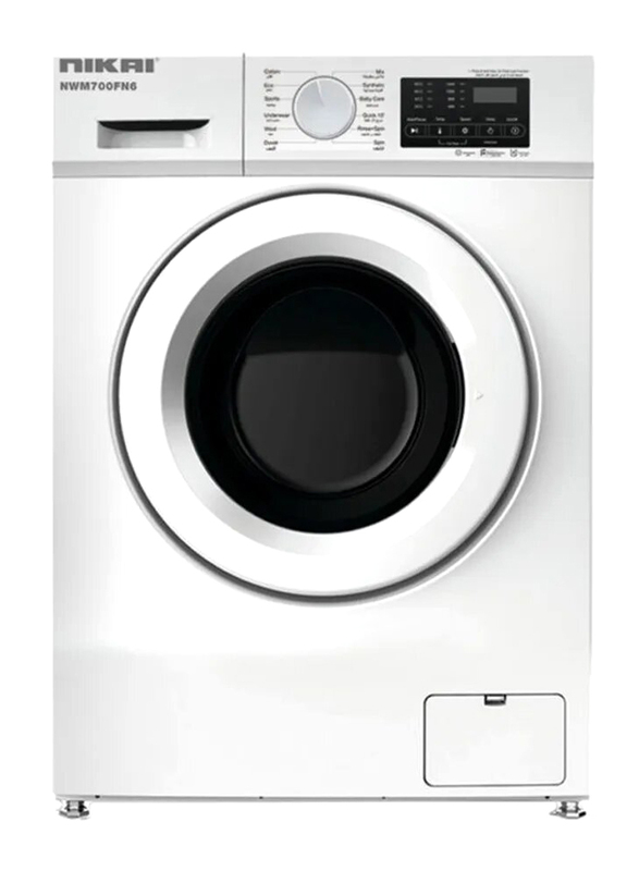 Nikai Front Load Washing Machine, 8Kg, NWM700FN6, White