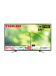 Nikai 65-Inch Ultra HD Android Smart LED TV, UHD65SLEDT1/UHD65SLEDT2, Black