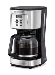 Black+Decker 0.15L Programmable Coffee Machine for Drip Coffee and Espresso with Glass Carafe, 900W, DCM85-B5, Black/Silver