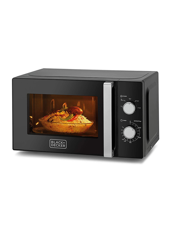 Black+Decker 20L Aluminium Microwave Oven, 700W, MZ2010, Black