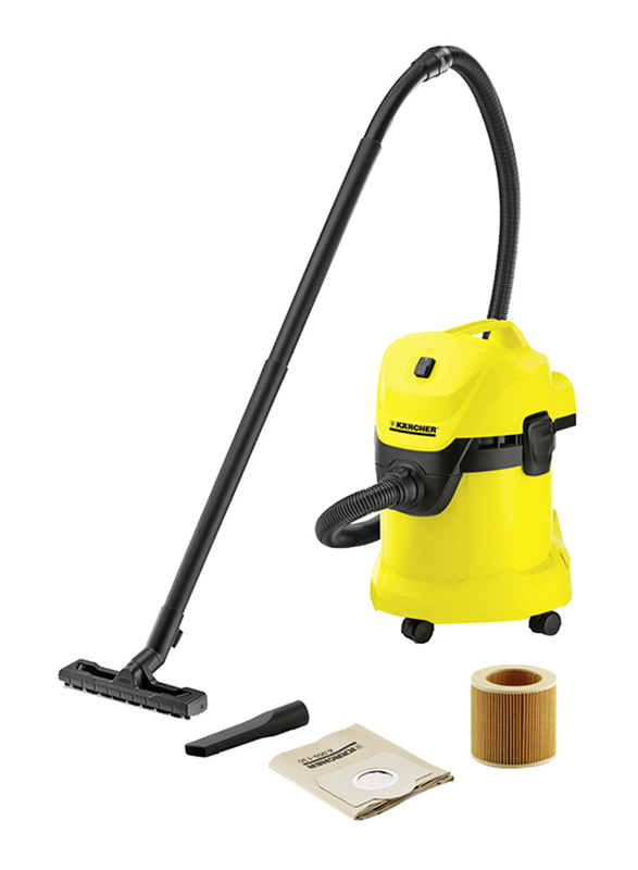 Karcher WD3 Wet & Dry Multi-Purpose Vacuum Cleaner, 17L, 1000W, 16298060, Yellow