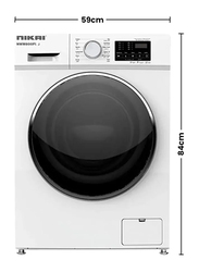 Nikai 8 Kg Front Load Fully Automatic Washing Machine, NWM800FTC, White
