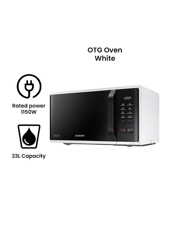 Samsung 23L Solo Microwave Oven with Quick Defrost, 1150W, MS23K3513AW, White