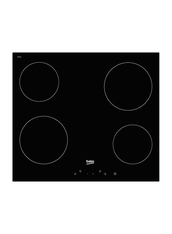 

Beko 4-Burner Built In Ceramic Electric Hobs, 6000W, HIC64400E, Black