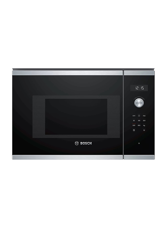 

Bosch Series 6 20L Built In Stainless Steel Electric Microwave, 800W, BFL524MS0M, Silver/Black