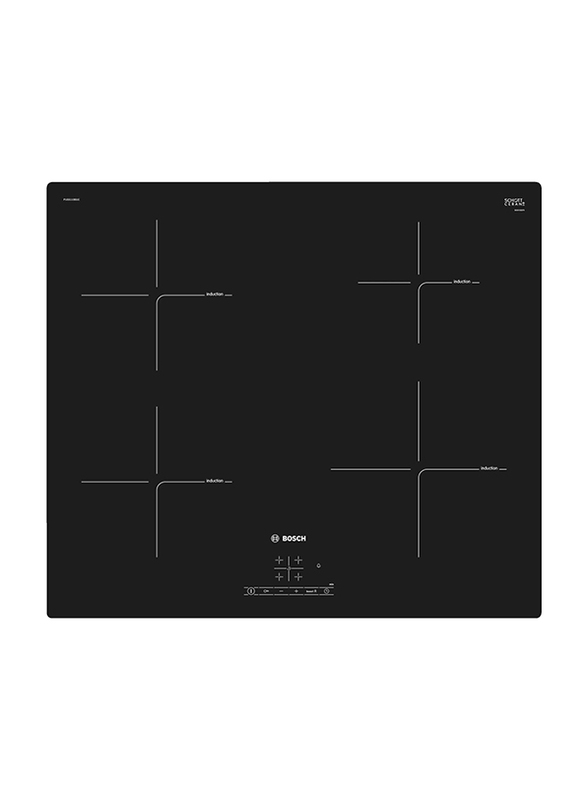

Bosch 4-Buner Built-In Electric Induction Hob, PUE611BB1E, Black