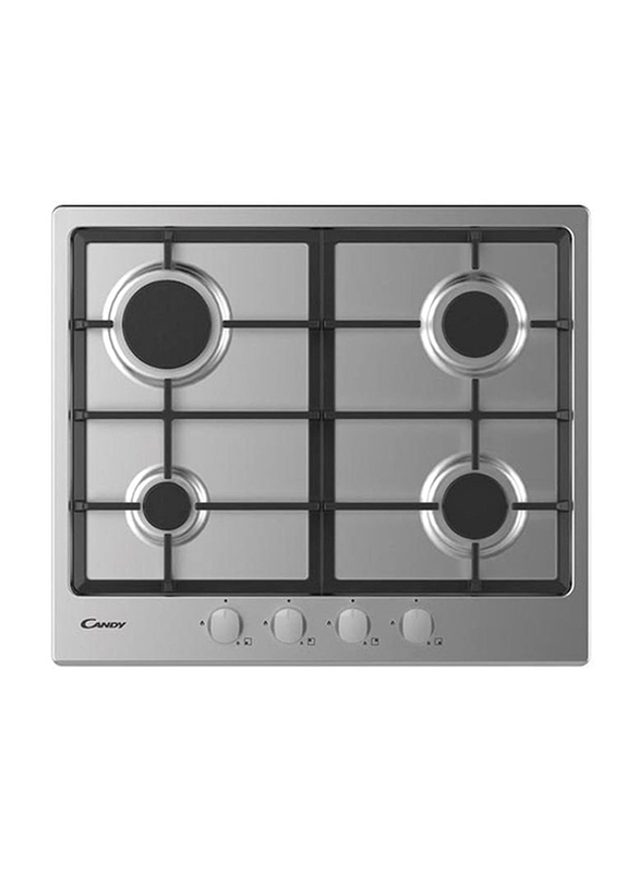 

Candy 4-Burner Stainless Steel Built-In Gas Hob, CHG6BRX, Silver