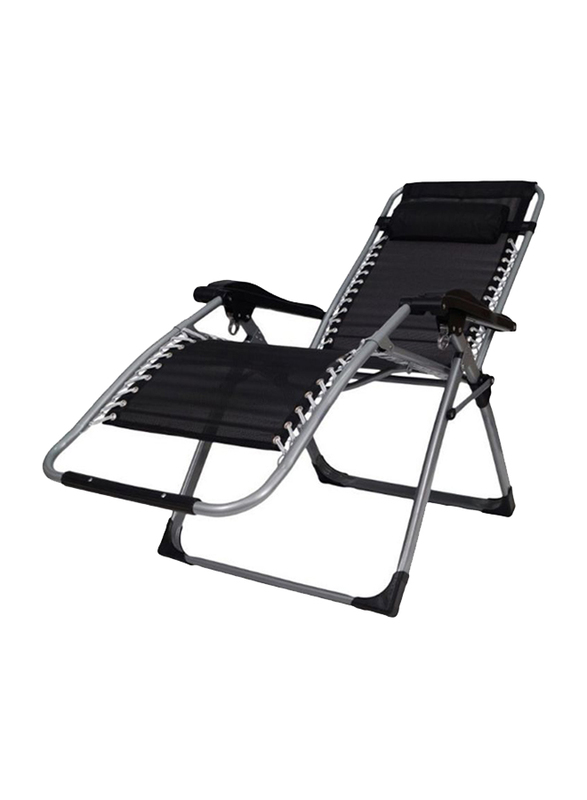 BJM Foldable Adjustable Reclining Chair, Black