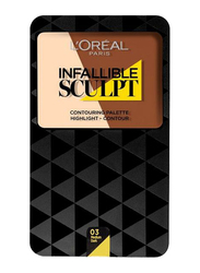 L'Oreal Paris Infallible Sculpt Contouring Makeup Palette, 10gm, 03 Medium/Dark, Beige