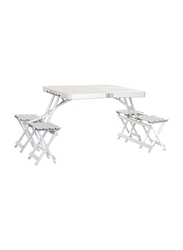 Oztrail Foldable Chair and Table Set, Silver