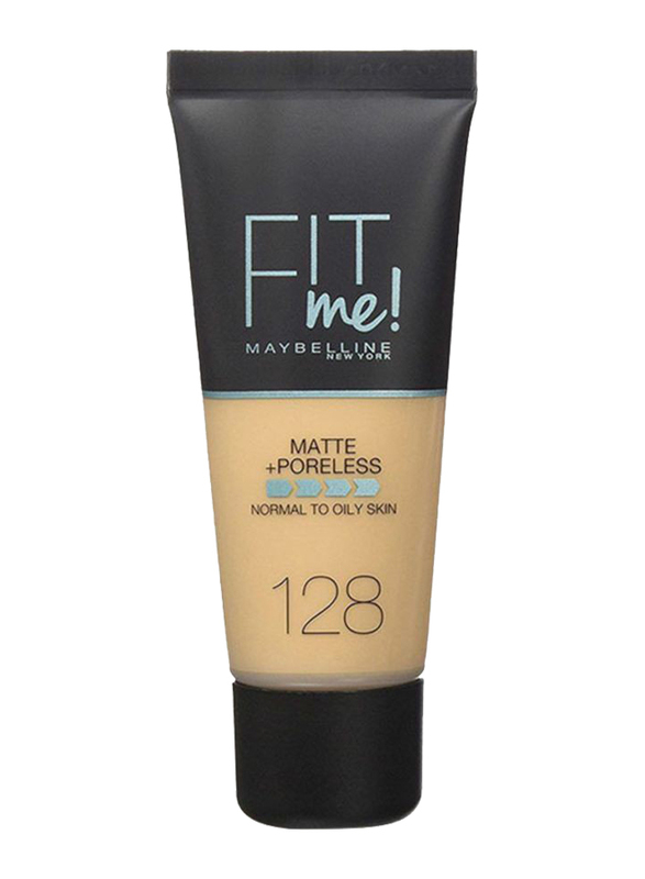 Maybelline New York Fit Me Matte + Poreless Foundation,  30ml,  128 Warm Nude,  Beige