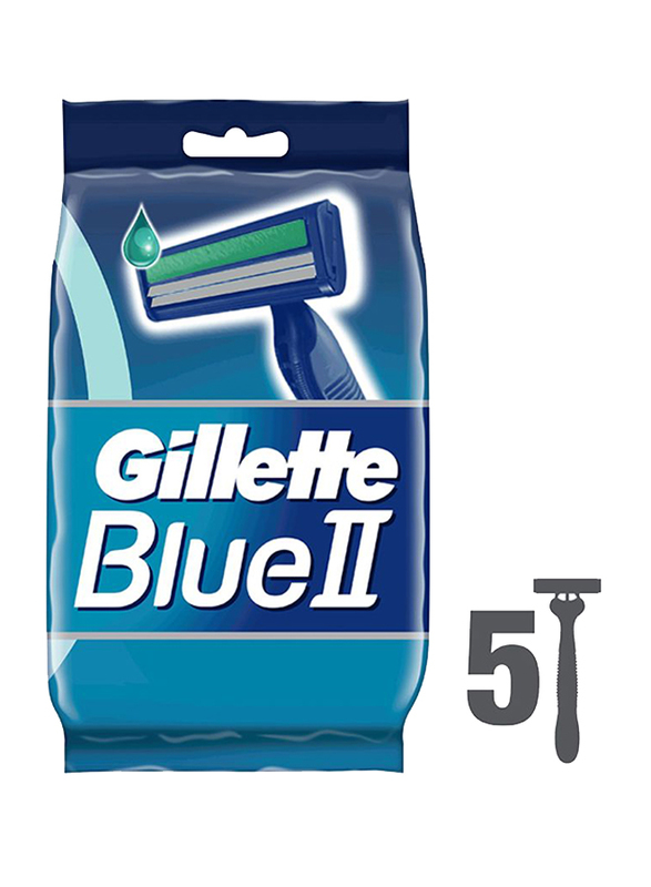 

Gillette Blue II Disposable Razor for Men, 5 Pieces