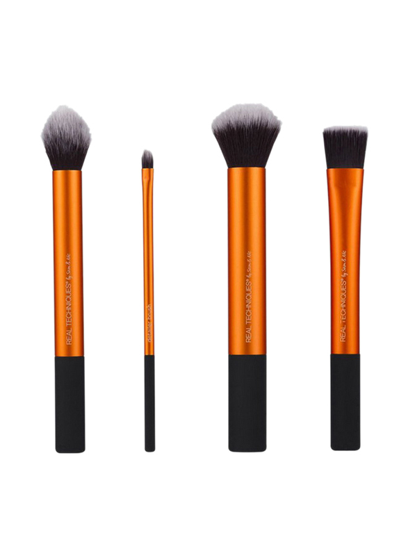 

Real Techniques 4-Piece Flawless Base Brush Set, Gold/Black