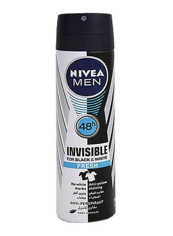 

Nivea Invisible Black and White Fresh Deodorant for Men, 150ml