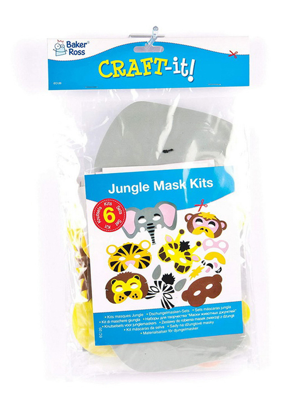 

Baker Rose Jungle Animal Foam Mask Kit, 6 Pieces, Ages 3+