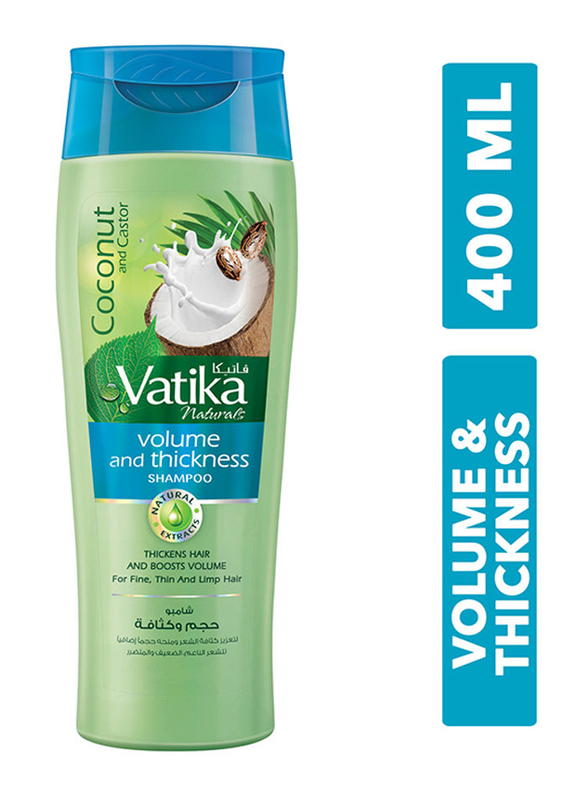 

Dabur Vatika Naturals Volume & Thickness Shampoo for All Hair Types, 400ml