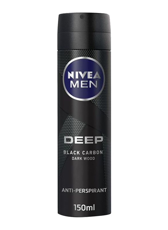 

Nivea Deep Black Carbon Dark Wood Anti-Bacterial Deodorant Body Spray for Men, 150ml