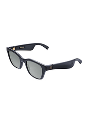 Bose Polarized Full-Rim Rectangle Black Sunglasses for Men with Alto Audio, Black Lens, Medium/Large