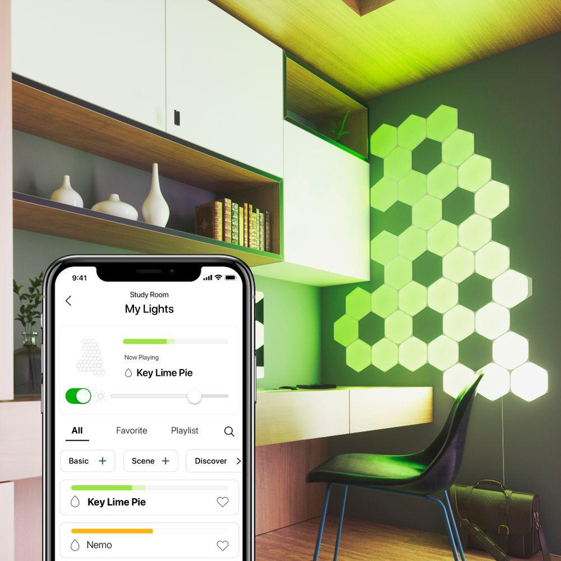 Nanoleaf Hexagons Shapes Smarter Lights Kit, 7 Panels, Multicolour
