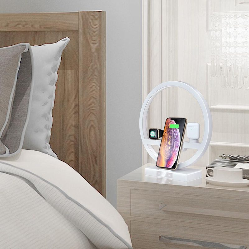 4-in-1 Wireless Charging Lamp for iPhone/iWatch/Airpods N38, White