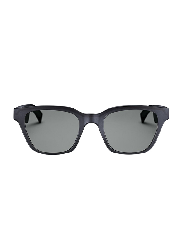 Bose Polarized Full-Rim Rectangle Black Sunglasses for Men with Alto Audio, Black Lens, Medium/Large